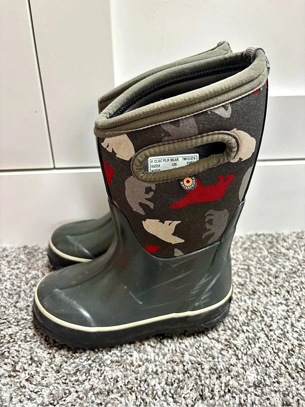 BOGS Neoprene Classic Bear Kids Snow/Rain Boots Size US 10c